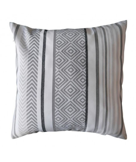 O\'CBO Coussin déhoussable BRISE 52x52 cm  Gris et blanc