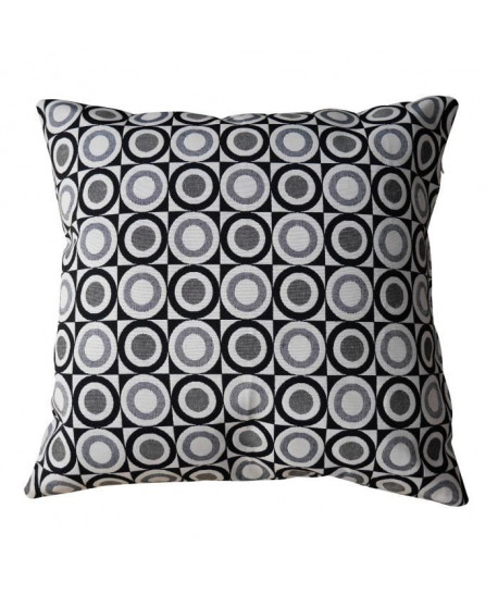 O\'CBO Coussin déhoussable PUNE Jacquard 42x42 cm noir, creme et blanc