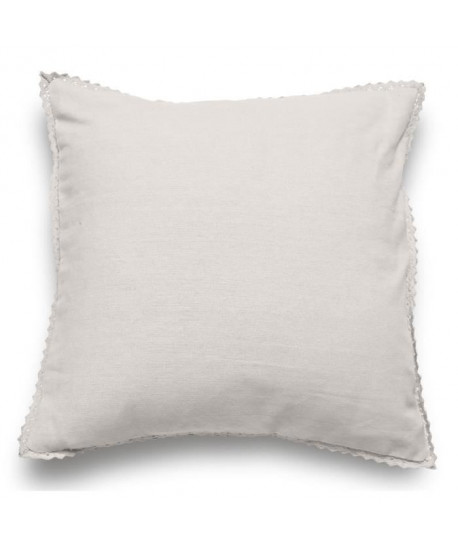 SOLEIL D\'OCRE Coussin Dentelle 40x40 cm lin