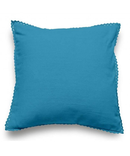 SOLEIL D\'OCRE Coussin Dentelle 40x40 cm bleu