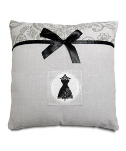 SOLEIL D\'OCRE Coussin Black Dress 40x40 cm gris et noir