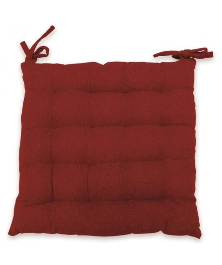 SOLEIL D\'OCRE Dessus de chaise capitonnée NORVEGE 40x40 cm  Rouge