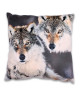 SOLEIL D\'OCRE Coussin déco déhoussable LOUP 45x45 cm  Ecru