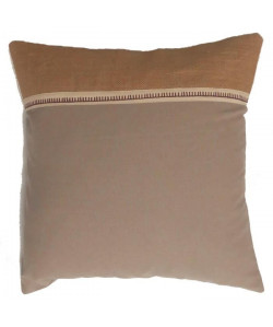 SOLEIL D\'OCRE Coussin Jute 40x40 cm  Enveloppe 100% coton  Taupe