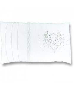 SOLEIL D\'OCRE Coussin Poeme 30x50 cm  Enveloppe 100% coton  Blanc