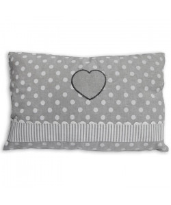 SOLEIL D\'OCRE Coussin brodé Passion en coton 32x50 cm  Gris