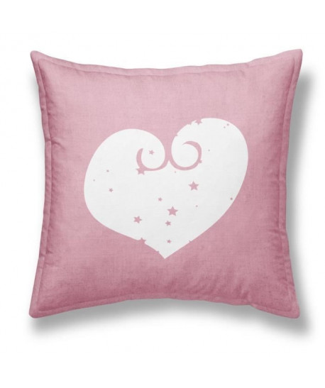 TODAY Coussin déhoussable Chambray Coton GIRL HEART  40x40cm