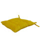 Galette de chaise velours 8 points 40x40 cm jaune