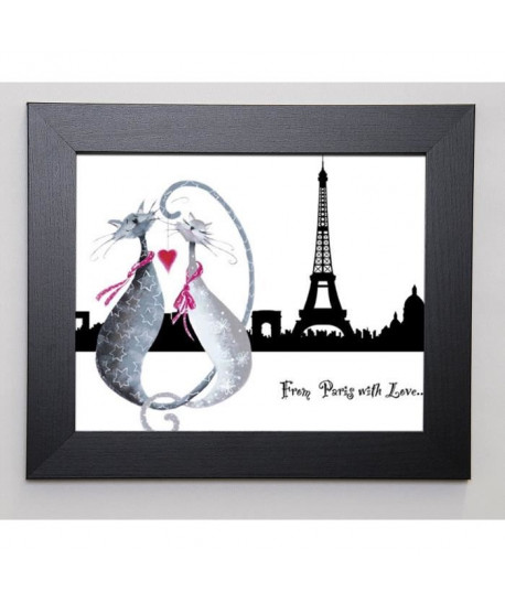 ROBERTSON Image encadrée From Paris with Love 31x37 cm Gris