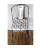O\'CBO Lot de 2 galettes de chaises déhoussables SHABBY CONFORT  38x38x4 cm  Beige et blanc  Motif : Sweden