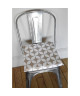 O\'CBO Lot de 2 galettes de chaises déhoussables SHABBY CONFORT  38x38x4 cm  Beige et blanc  Motif : Sweden