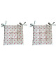 O\'CBO Lot de 2 Galettes de chaises ALICE 39x39 cm  Beige et rouge