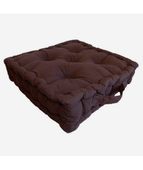 Coussin de sol 100% coton 40x40x9 cm CHOCOLAT