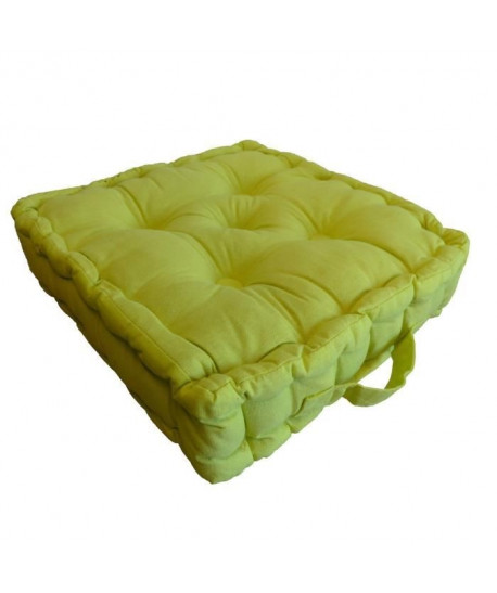 Coussin de sol 100% coton 40x40x9 cm VERT ANIS