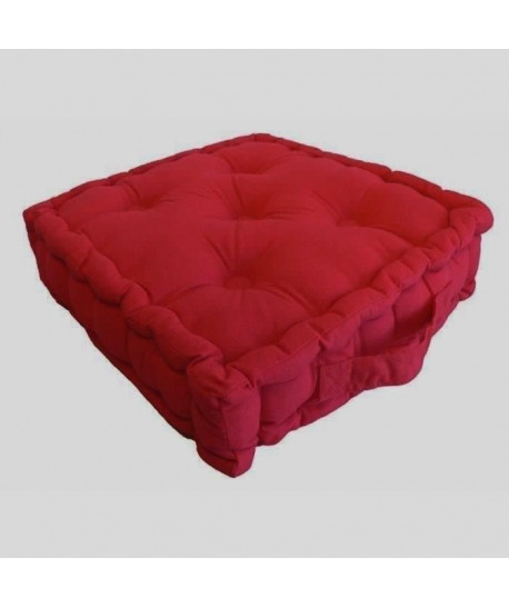 Coussin de sol 100% coton 40x40x9 cm ROUGE