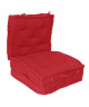 Coussin de sol 3 plis 100% coton 60x60x180 cm  Rouge