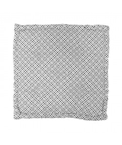 Coussin de sol 100% coton imprimé CLOVER  60x60x10 cm  Noir et banc
