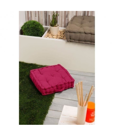 FINLANDEK Coussin de sol IMATRA, 100 % coton, fuschia, 40x40x10 cm