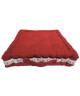 SOLEIL D\'OCRE Coussin de sol capitonné Sweet Home 100% coton 40x40x8 cm rouge et blanc