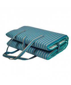 EZPELETA Coussin bain de soleil pliable Solarium  180 x 48 cm  Bleu et gris