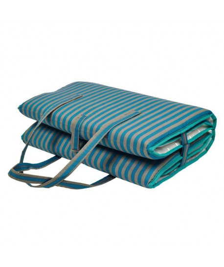 EZPELETA Coussin bain de soleil pliable Solarium  180 x 48 cm  Bleu et gris