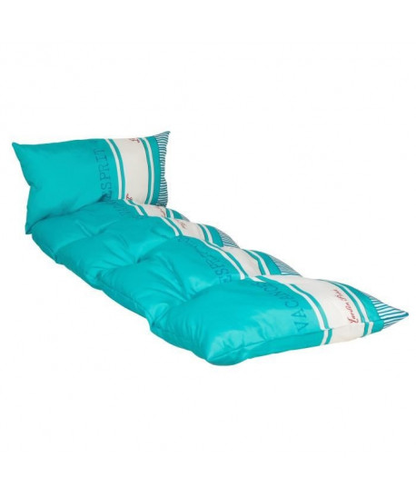 JARDIN PRIVE Coussin bain de soleil flocons Fouta  188x54x10 cm  Bleu