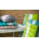 JARDIN PRIVE Lot de 2 coussins déhoussables pour fauteuil a haut dossier Fouta  89x41x3 cm  Vert