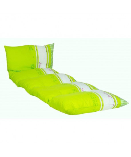 JARDIN PRIVE Coussin bain de soleil flocons Fouta  188x54x10 cm  Vert