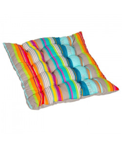 JARDIN PRIVE Assise de chaise ou de fauteuil futon carrée Colors  16 capitons  46x46x6 cm  Multicolore