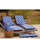 JARDIN PRIVE Coussin pour bain de soleil flocons Marin  180x56x10 cm