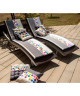 JARDIN PRIVE Coussin bain de soleil flocons Nuancier  180x54x10 cm