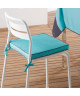 Lot de 2 Coussins de chaise déhoussables OUTDOOR 43x37x5 cm aqua & anthracite