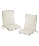 Lot de 2 Coussins de fauteuil déhoussables OUTDOOR 90x42x5 cm naturel & anthracite