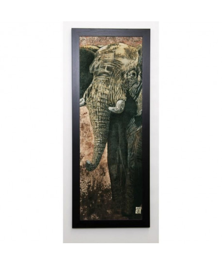 ARIETTI FABIENNE Image encadrée Carnets d\'Afrique l\'éléphant 40x102 cm Gris