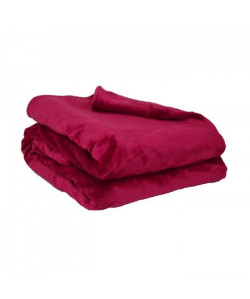 Couverture microflanelle 220x240 cm framboise