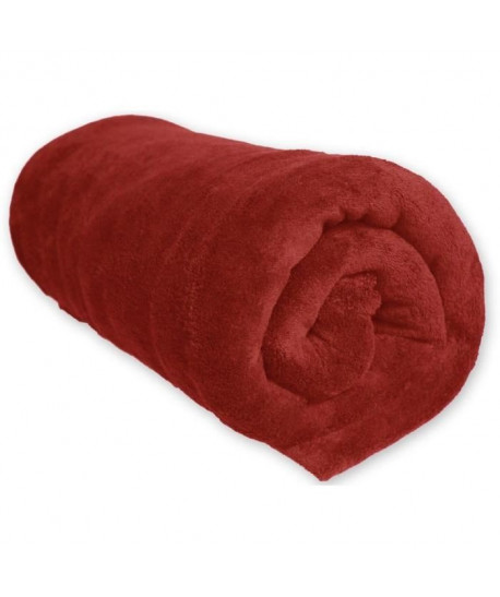 SOLEIL D\'OCRE Couverture microfibre 180x220 cm  Rouge