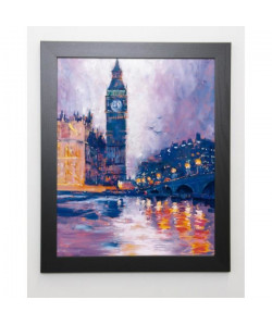 AVIS Image encadrée Big Ben, London  47x57 cm  Violet