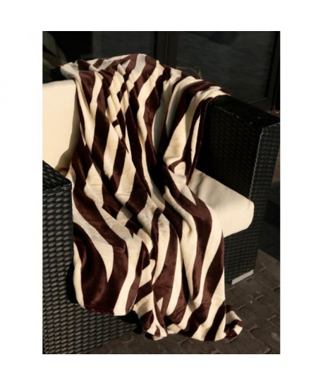 Plaid microfibre Grand Luxe Imprimé 150x200 cm zebre brun