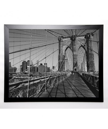 BALL Image encadrée Across Brooklyn Bridge 67x87 cm Gris