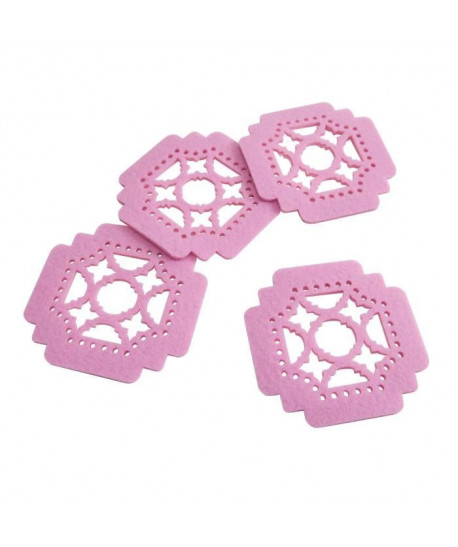 SP Lot de 4 sousverres Dream  10 cm  Rose feutre