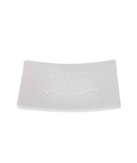 SAVON DE MARSEILLE Porte savon  1x12x12cm  Blanc