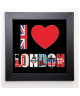 BLONDE ATTITUDE Image encadrée I love London 37x37 cm Noir