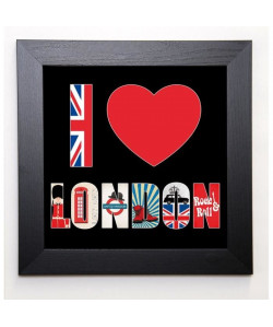 BLONDE ATTITUDE Image encadrée I love London 37x37 cm Noir