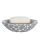 PEBBLE Porte savon  4x14x9,5cm  Gris et Blanc