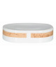 TUBE Porte savon Porcelaine et Liege  4x15x10 cm  Blanc