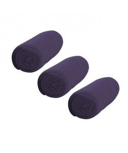 TODAY Pack de 3 Draps Housse 100% coton 140x190 cm deep purple