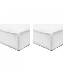 VISION Pack de 2 Draps Housse 100% coton 180x200 cm blanc