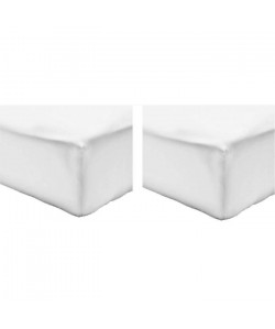 VISION Pack de 2 Draps Housse 100% coton 200x200 cm blanc