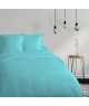 COTE DECO Drap housse 100% coton 140x190 cm  Bleu turquoise