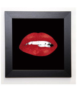 BLONDE ATTITUDE Image encadrée Red Lips 37x37 cm Rouge